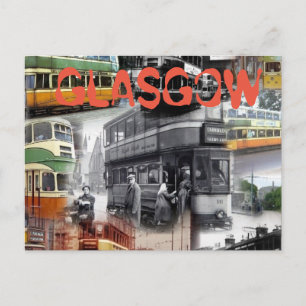 Straßenbahnen in Glasgow Postkarte