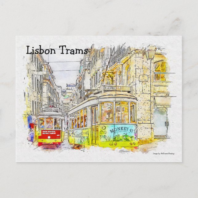 Straßenbahnen in Lissabon Postkarte (Vorderseite)