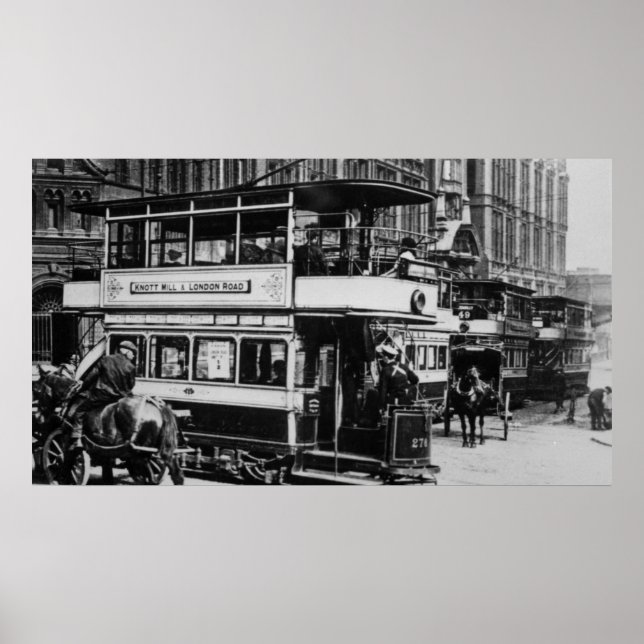 Straßenbahnen in Manchester, c.1900 Poster (Vorne)