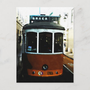 Straßenbahnhaltestelle Lissabon Postkarte