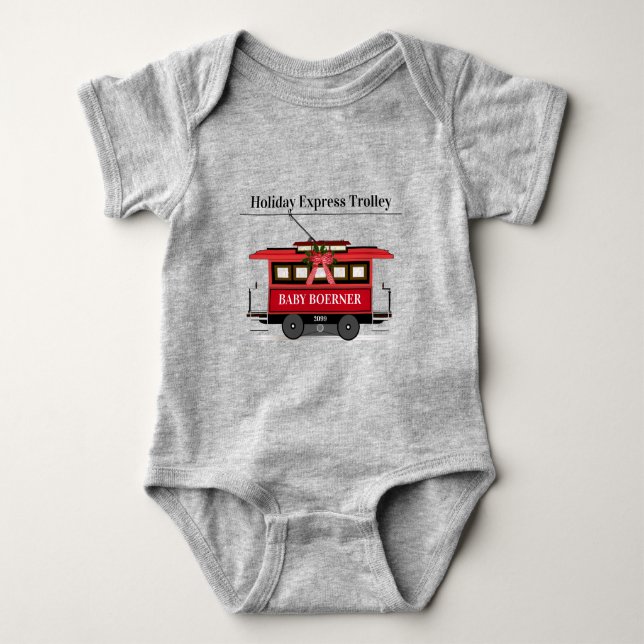 Straßenbahnlinie Trolley Streetcar der Saison Baby Strampler (Vorderseite)