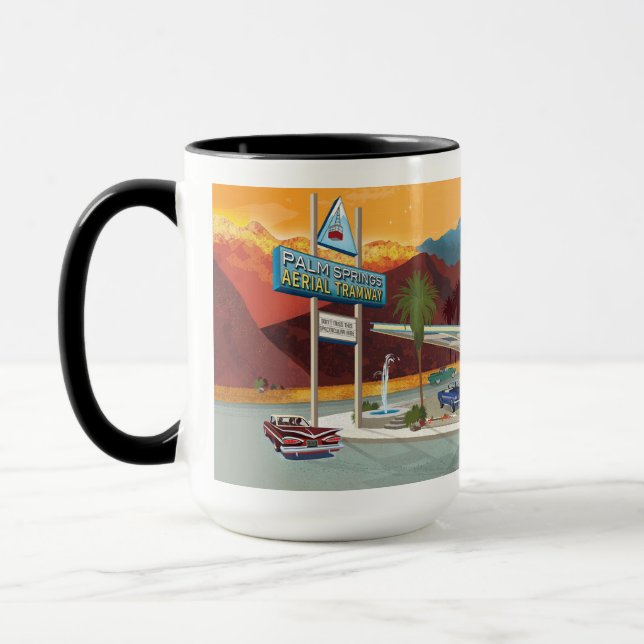 Straßenbahnstation Palm Springs California Tasse (Links)