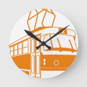 Straßenbahnverkehr Runde Wanduhr