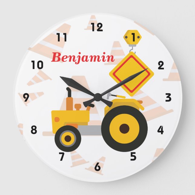 Straßenbau Große Wanduhr (Vorderseite)