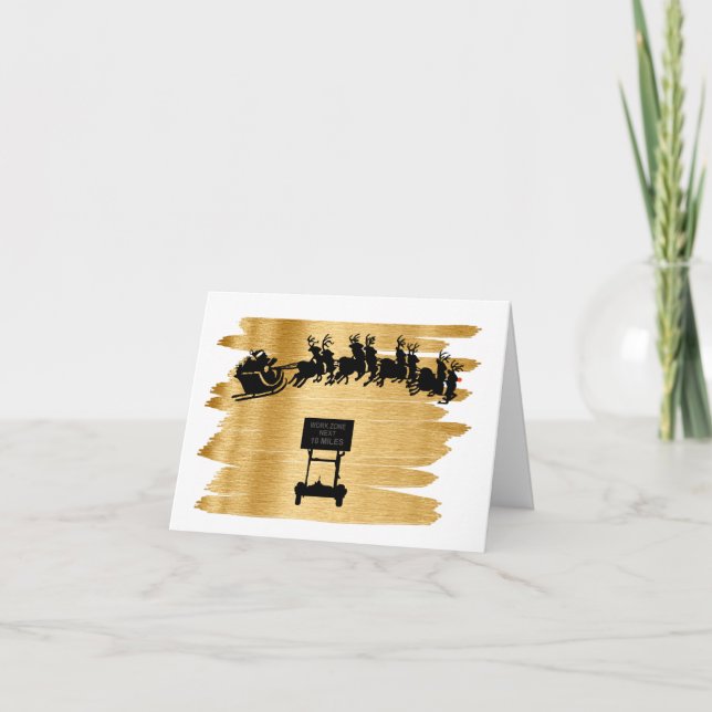 Straßenbau und Weihnachtskarte Santa Sleigh Karte (Vorderseite)