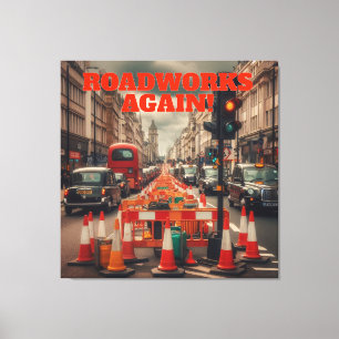 Straßenbauarbeiten in London Leinwanddruck
