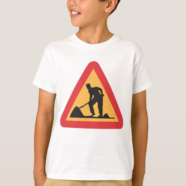 Straßenbauarbeiten vor Schilderbauzone - Warnung T-Shirt (Vorderseite)
