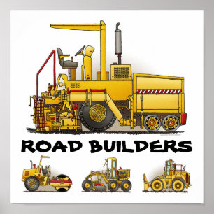 Straßenbauer Bauplakat drucken Poster