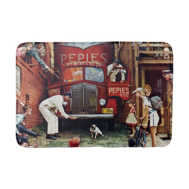 Straßenblock von Norman Rockwell Badematte (Vorderseite)