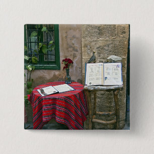 Straßencafé, Chania, Kreta, Griechenland Button