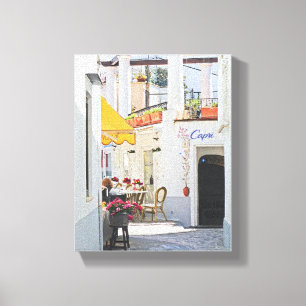 Straßencafé in Capri Leinwanddruck