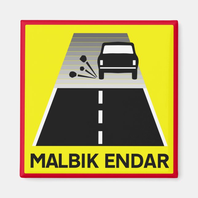 Straßenende, Verkehrszeichen, Island Magnet (Vorne)