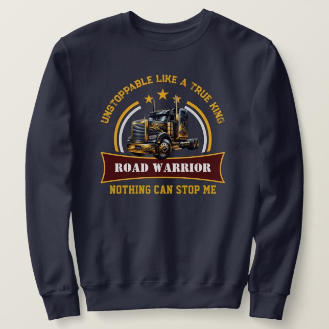 Straßenfahrer Semi Truck Sweatshirt (Design vorne)
