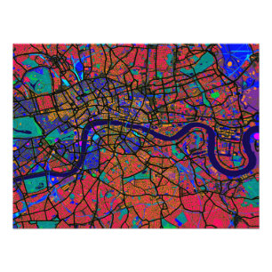 Straßenkarte Londons England Fotodruck
