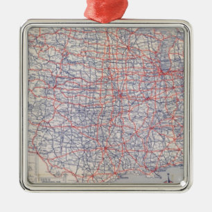 Straßenkarte Vereinigte Staaten Silbernes Ornament