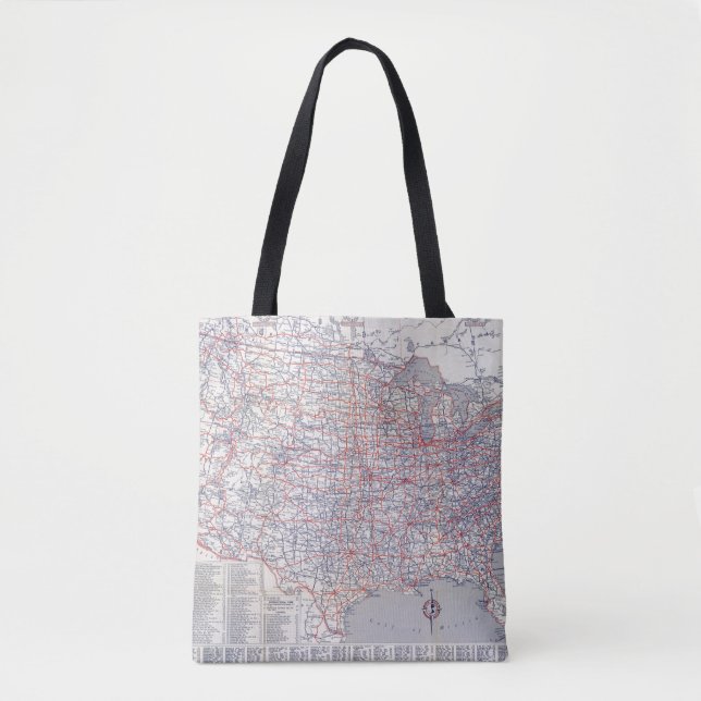 Straßenkarte Vereinigte Staaten Tasche (Vorderseite)