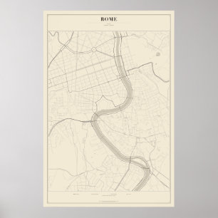 Straßenkarte von Rom Poster