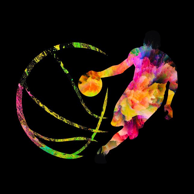 Straßenkartenkorb farbenfrohe Silhouette Basketbal Aufkleber (Von Creator hochgeladen)