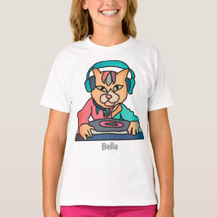 Straßenkatze mit Kopfhörern Funny T-Shirt