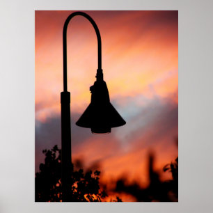 Straßenlaternen-Silhouette Druck Poster