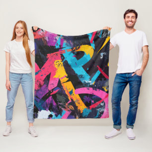 Straßenmural mit geschichteten Tropfen und urbaner Fleecedecke