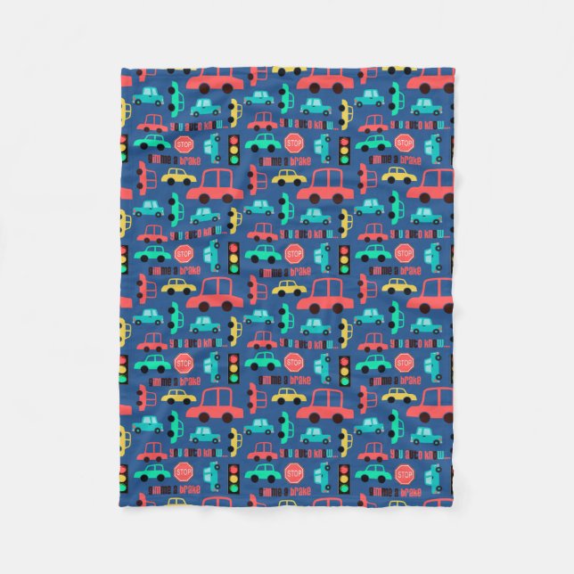 Straßenmuster auf dem blauen Fleece-Blanket Fleecedecke (Vorderseite)
