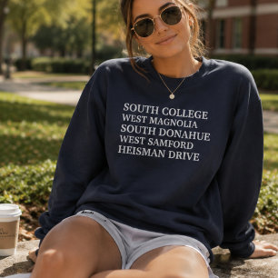Straßennamen der Stadt Auburn Alabama Sweatshirt