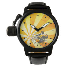 Straßenradfahrer und Retro-Sunburst-Biker