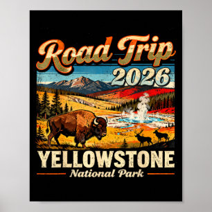 Straßenreise 2026 Yellowstone-Nationalpark Büffel Poster