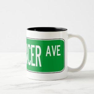 Straßenschild bellydancer zweifarbige tasse