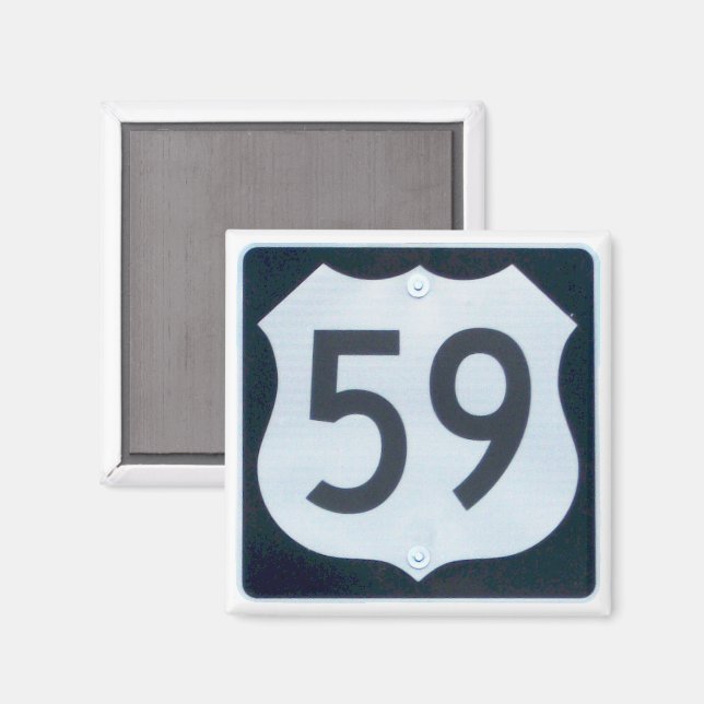 Straßenschild der US-Route 59 Magnet (Vorderseite/Rückseite)