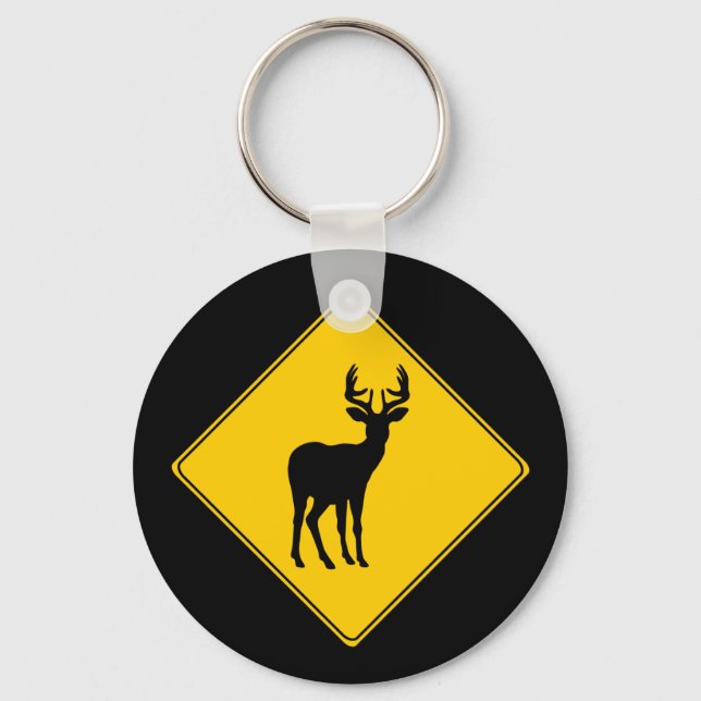 Straßenschild- Hirsche Schlüsselanhänger (Vorderseite)