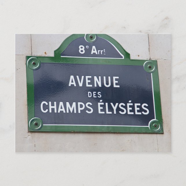 Straßenschild in Paris Postkarte (Vorderseite)