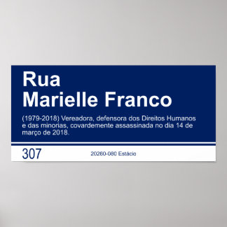 Straßenschild: Marielle Franco Poster