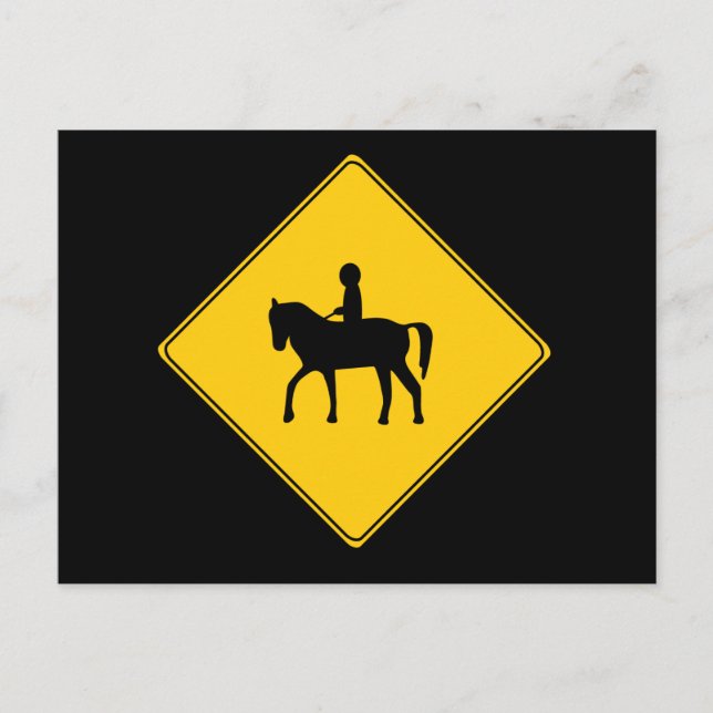 Straßenschild - Pferderücken Postkarte (Vorderseite)