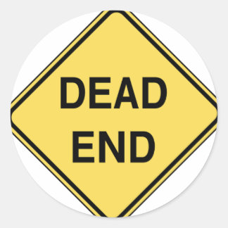 Straßenschild - Totes Ende Runder Aufkleber