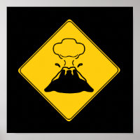 Straßenschild - Vulkan