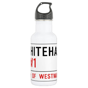 Straßenschild Whitehall London Trinkflasche