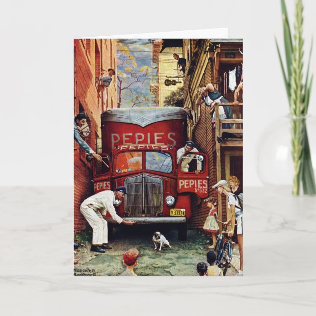 Straßensperre durch Norman Rockwell Karte (Vorderseite)