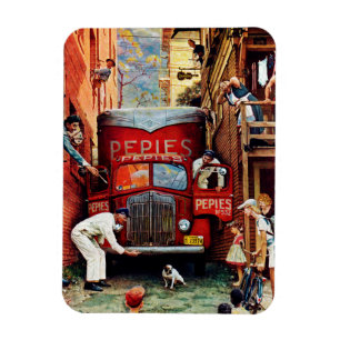 Straßensperre durch Norman Rockwell Magnet