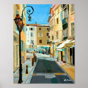 Straßenszene in Antibes Poster