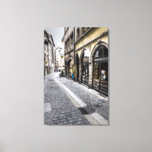 Straßenszene in der Altstadt, Frankreich Leinwanddruck
