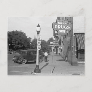 Straßenszene Urbana, Ohio, 1938 Postkarte
