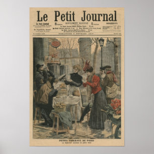 Straßenszenen von Paris Frühstück im Freien Poster