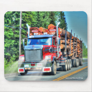 Straßenverkehr mit rotem LKW Art III Mousepad