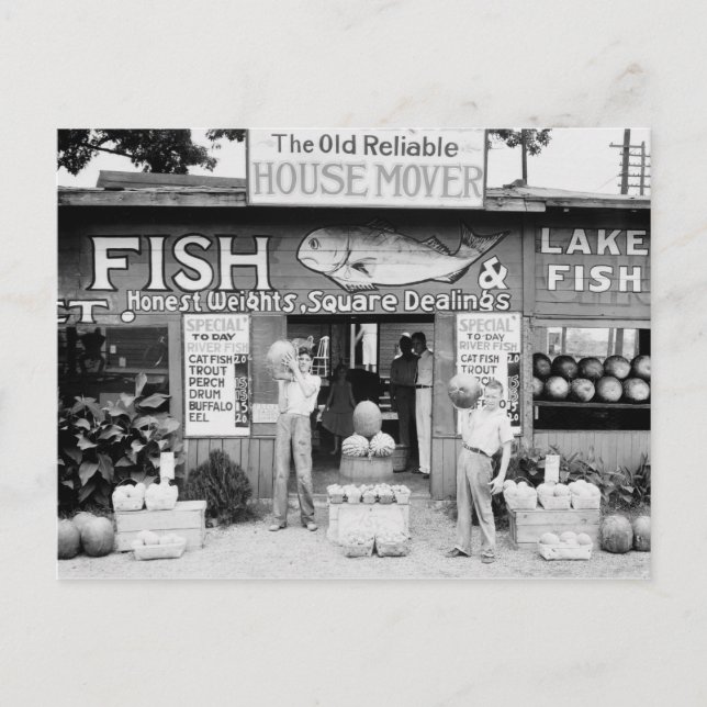 Straßenverkehrsmarkt, 1936 postkarte (Vorderseite)