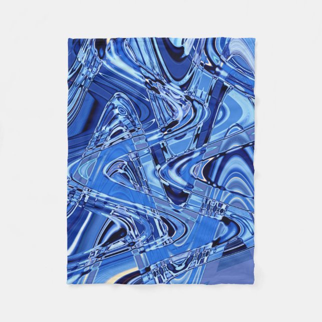 Straßenwellen in blau fleecedecke (Vorderseite)