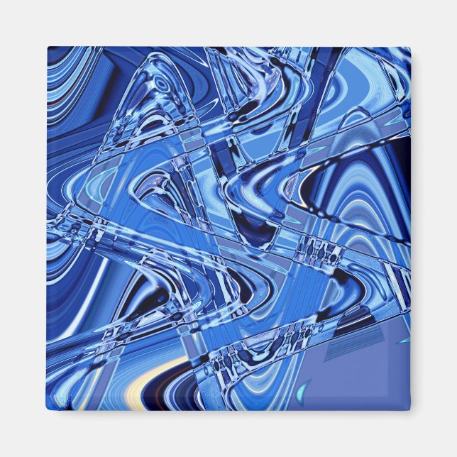 Straßenwellen in blau magnet (Vorne)