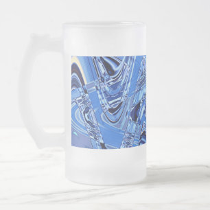 Straßenwellen in blau mattglas bierglas