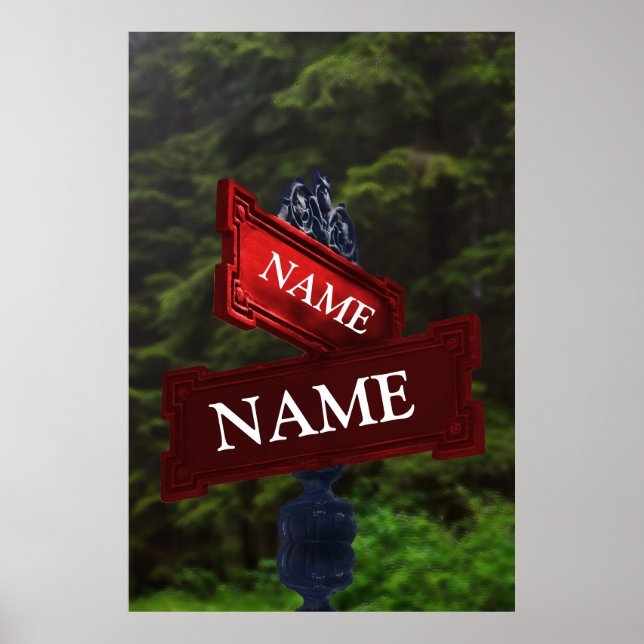 Straßenzeichen für Personalisierte Namen Poster (Vorne)